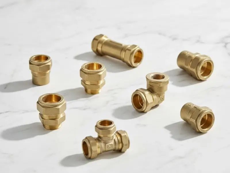 Месингови компресионни фитинги за медни тръби
