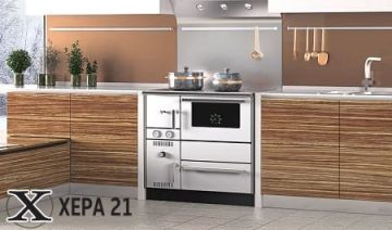 Готварска печка на твърдо гориво Alfa Term 20 kW - бяла 