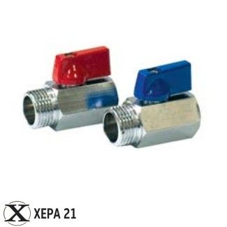 Кран сферичен мини МЖ 1/2" ХРОМ Шестостен 