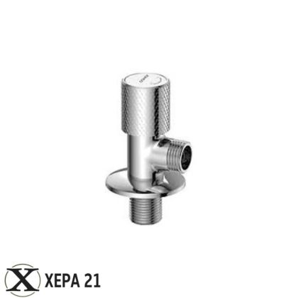 Класически ъглов кран TONDO 1/2" x 1/2" със заоблен корпус и хромирано покритие 