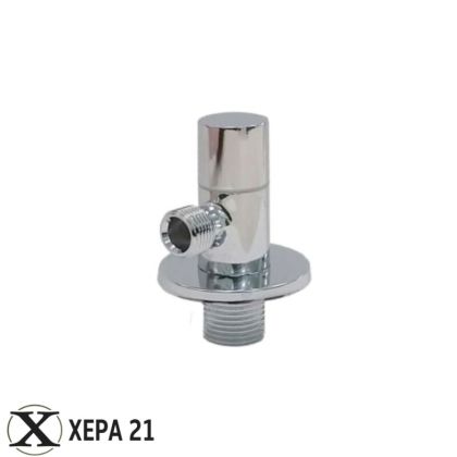 Ъглов кран Cerchio 1/2" x 1/2" с керамична глава и хромирано покритие 
