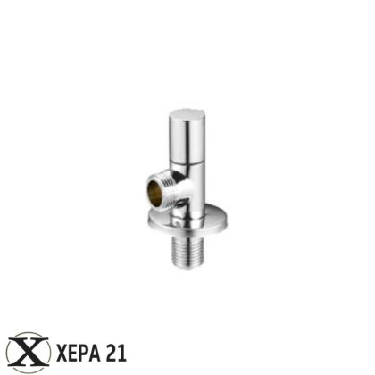 Ъглов кран с керамичен механизъм Goccia 1/2" x 1/2" никелиран и хромиран 