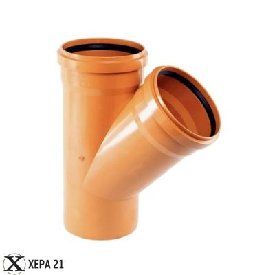 PVC Разклонител единичен 45° ОРАНЖЕВ - Ф 160/110