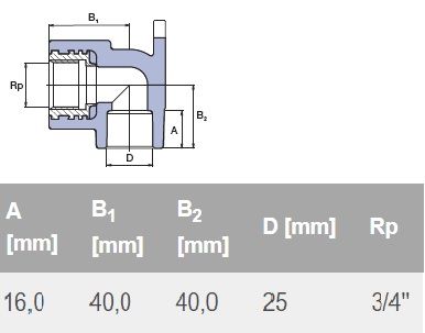 ППР коляно за стена с вътрешна резба Ø25 х 3/4“