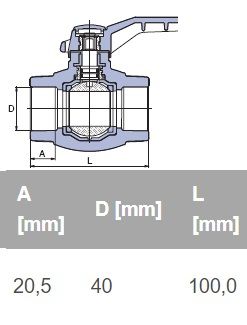 ППР сферичен кран Ø40