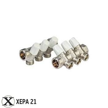 Щампован колектор с вентили 1″ х 24*19 – FORNARA -2 изхода 