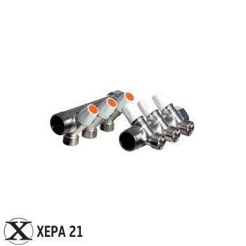 Щампован колектор с вентили 1″ х 24*19 -2 изхода 