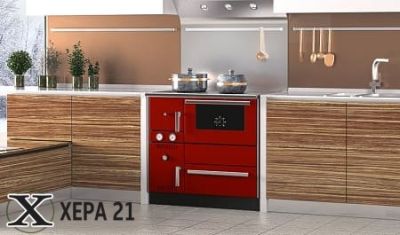 Готварска печка на твърдо гориво Alfa Term 20 kW - Червена 