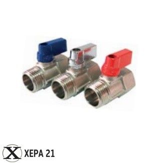 Мини сферичен кран МЖ 3/4" - никел мат 