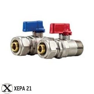 Мини кран с адаптор за PEX тръби Ф20х1/2" М 