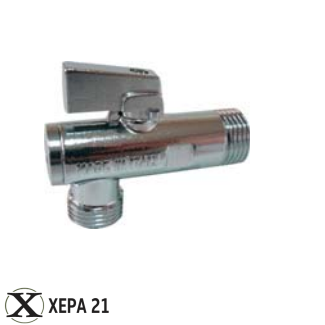 Сферичен кран ъглов с филтър 1/2''х 3/4'' без розетка- FORNARA 