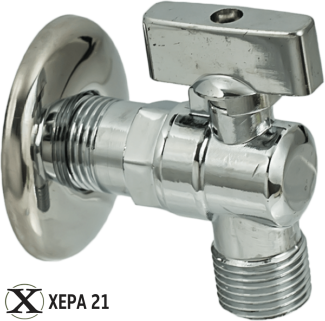 Сферичен кран ъглов 1/2" х 1/2" с розетка 