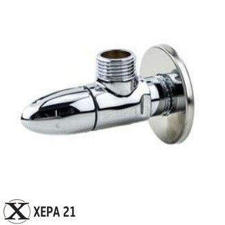 Декоративен кран ъглов с розетка 1/2" х 1/2"- FUTURO ХРОМ 