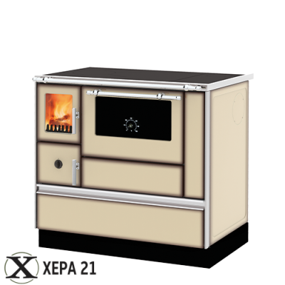 Готварска печка на твърдо гориво 90H DOMINANT капучино - ALFA PLAM 