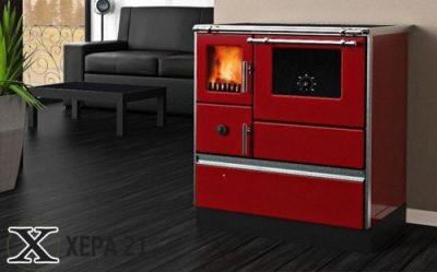 Готварска печка на твърдо гориво 90H DOMINANT червена - ALFA PLAM 