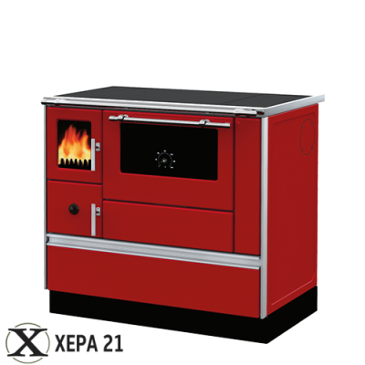 Готварска печка на твърдо гориво 90H DOMINANT червена - ALFA PLAM 