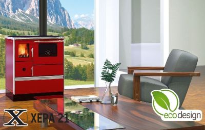 Готварска печка на твърдо гориво DOMINANT 70 червена - ALFA PLAM 