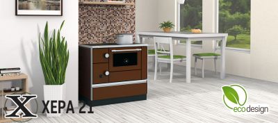 Готварска печка на твърдо гориво 90H FAVORITE кафява - ALFA PLAM 