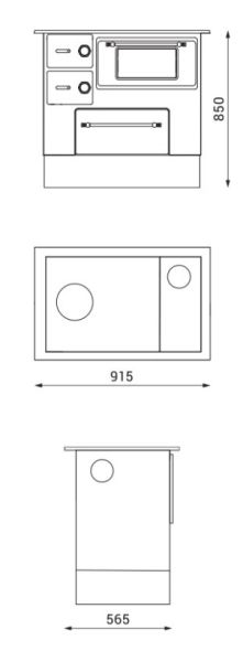 Готварска печка на твърдо гориво REGULAR 46 ELEGANT бяла - ALFA PLAM 