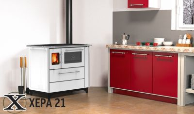 Готварска печка на твърдо гориво DONNA 90 бяла - ALFA PLAM 
