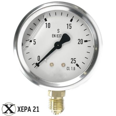 Манометър глицеринов INOX радиален 25 bar