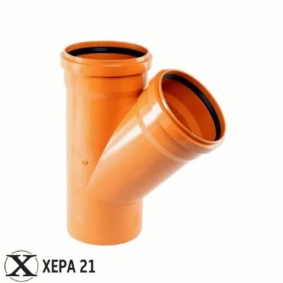 PVC Разклонител единичен 45° ОРАНЖЕВ - Ф200/200 