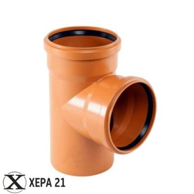 PVC Разклонител единичен 87° ОРАНЖЕВ - Ф160/160 