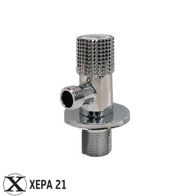 Хромиран ъглов кран Diamante 1/2" x 1/2" с дизайнерска ръкохватка и керамичен затвор 
