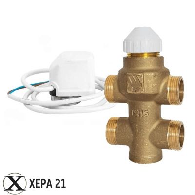 Трипътен кран с ел задвижка за конвектор SLIM 