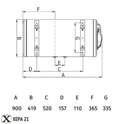 Хоризонтален бойлер Tedan Standard BT 80 Inox ХД - неръждаем