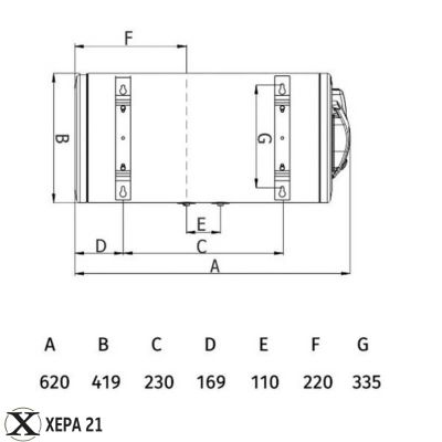 Хоризонтален бойлер Tedan Standard BT 50 inox ХД - неръждаем