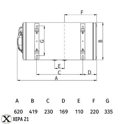 Хоризонтален бойлер Tedan Standard BT 50 inox ХЛ - неръждаем