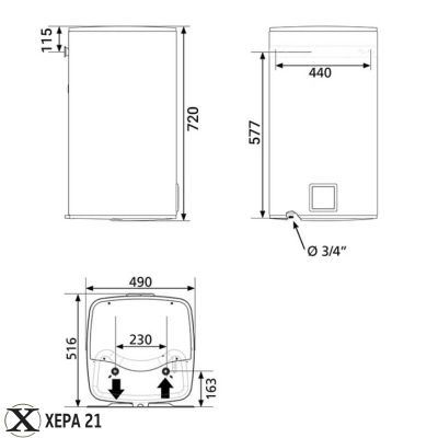 Вертикален бойлер Atlantic Steatite Cube WiFi 75