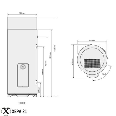 Термодинамичен бойлер Atlantic Egeo 250 WiFi със серпентина