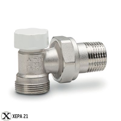 Вентил радиаторен секретен ъглов за адаптор 1/2" М х 24*19- LUXOR