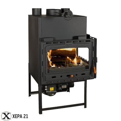 Камина за вграждане на дърва с въздуховоди Прити 2CF ляв