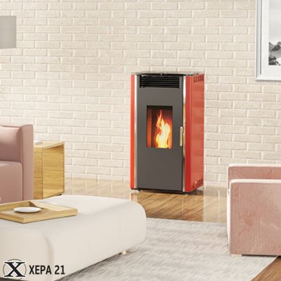 Суха Пелетна Камина LUCA 12 червена