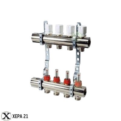 Колектор за подово отопление к-т- обезвъздушител и дренаж LUXOR- 10 извода 