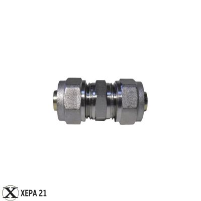 Никелирана месингова права свръзка Ф16 за свързване на многослойни тръби 