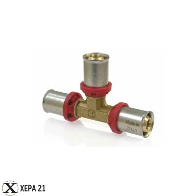 Прес-фитинг редуктивен тройник за Pex-Al-Pex тръба Ø20 х Ø16 х Ø20 - Fornara серия ForPress 