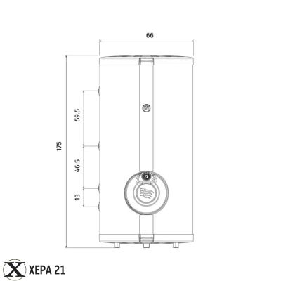 Електрически подово стоящ бойлер TEDAN Standard Pro INOX 280л., неръждаем, 6 kW размери