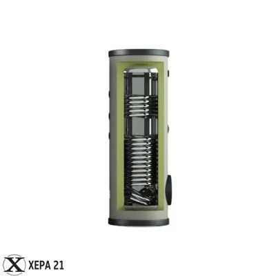 Комбиниран подово стоящ бойлер TEDAN Combi Style Max INOX 200 литра, две успоредни серпентини, неръждаем, 6 kW 