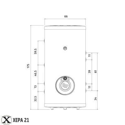 Комбиниран подово стоящ бойлер TEDAN Combi Pro Мах INOX 280 литра, две паралелни серпентини, неръждаем, 6 kW 
