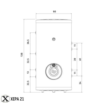 Комбиниран подово стоящ бойлер TEDAN Combi Pro Мах INOX 200 литра, две паралелни серпентини, неръждаем, 6 kW 
